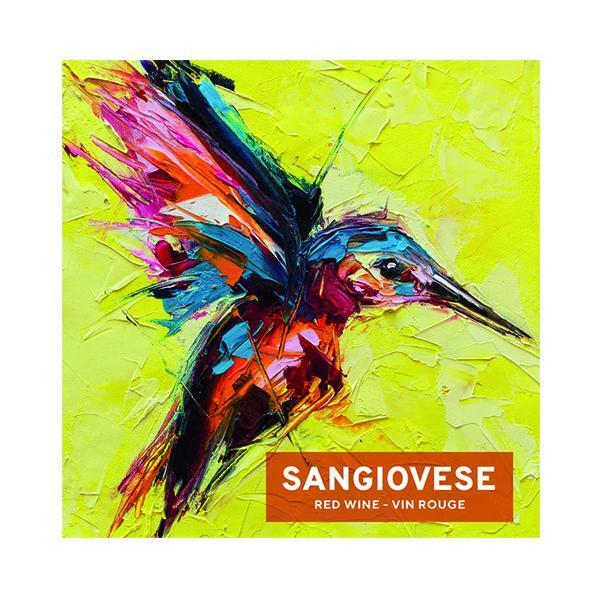 Sangiovese Flying Colorful Bird Wine Labels 50 per Pack (3.78 in x 3.78 in | 9.6 cm x 9.6 cm)